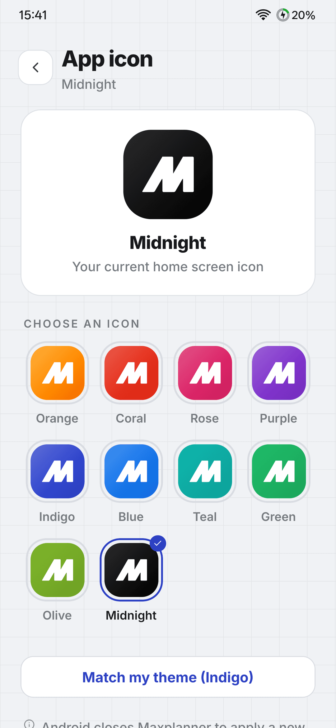 Alternate launcher icon picker